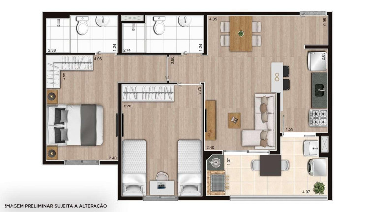 Imagem Apartamento com 1 Quarto à Venda, 50 m² em Umuarama - Mongaguá