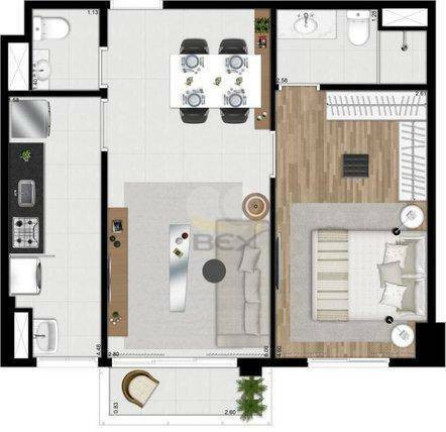 Imagem Apartamento com 1 Quarto para Alugar, 49 m² em Alphaville Industrial - Barueri