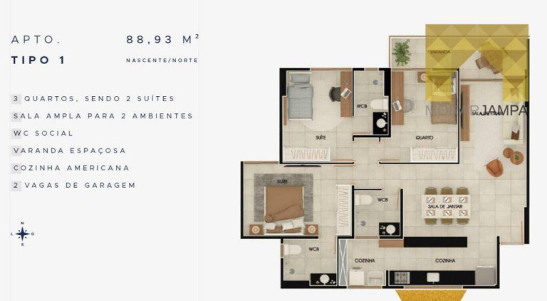 Imagem Apartamento com 3 Quartos à Venda, 88 m² em Manaíra - João Pessoa