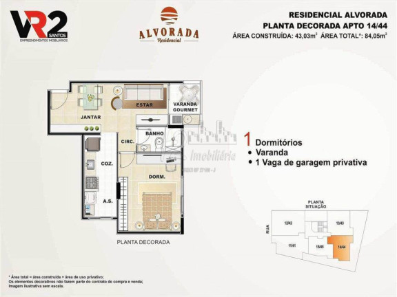 Imagem Apartamento com 1 Quarto à Venda, 38 m² em Centro - Sao Vicente