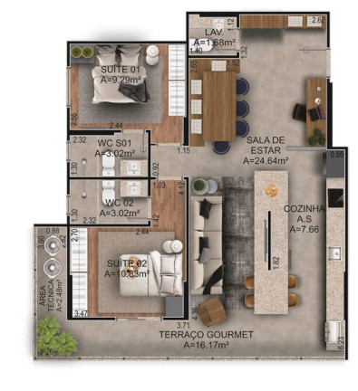 Imagem Apartamento com 2 Quartos à Venda, 88 m² em Forte - Praia Grande