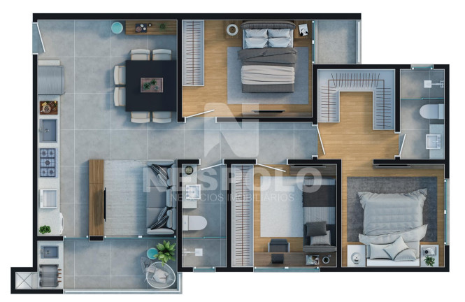 Imagem Apartamento com 1 Quarto à Venda, 65 m² em Dom Bosco - Itajai