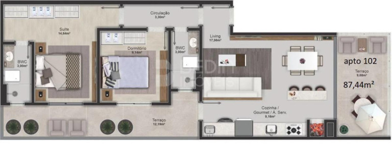 Imagem Apartamento com 2 Quartos à Venda, 71 m² em Nações - Balneário Camboriú