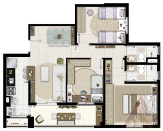 Imagem Apartamento com 3 Quartos à Venda, 84 m² em Marapé - Santos Imagem Apartamento com 3 Quartos à Venda, 84 m² em Marapé - Santos