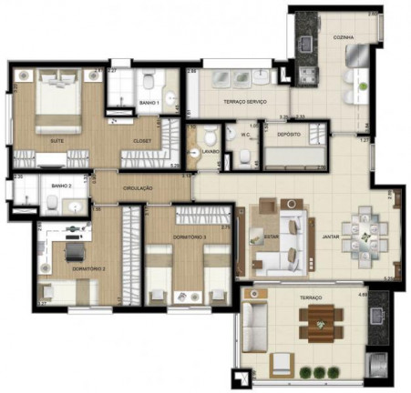 Apartamento com 3 Quartos à Venda, 112 m² em Vila Olimpia - São Paulo