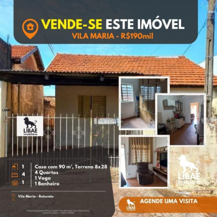 Casa com 4 Quartos à Venda, 90 m² em Vila Maria - Botucatu