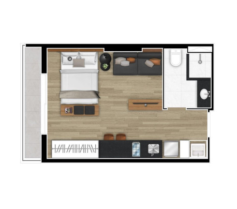 Imagem Apartamento com 1 Quarto à Venda, 29 m² em Centro - Curitiba