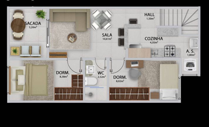 Imagem Sobrado com 2 Quartos à Venda, 55 m² em Boqueirao - Praia Grande
