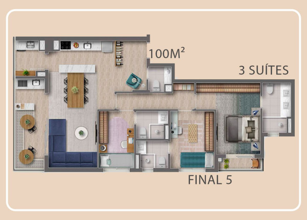 Imagem Apartamento com 3 Quartos à Venda, 100 m² em Centro Comercial Jubran - Barueri