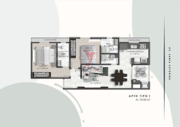 Imagem Apartamento com 2 Quartos à Venda, 70 m² em Jardim Praia Mar - Itapema