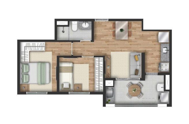 Apartamento com 2 Quartos à Venda, 49 m² em Veleiros - São Paulo