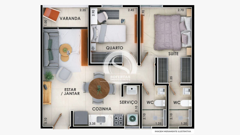 Imagem Apartamento com 2 Quartos à Venda, 52 m² Imagem Apartamento com 2 Quartos à Venda, 52 m²