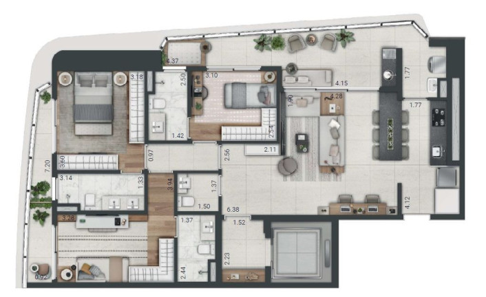 Apartamento com 2 Quartos à Venda, 77 m² em Real Parque - São Paulo