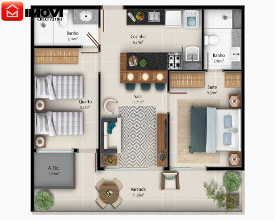Imagem Apartamento com 2 Quartos à Venda, 64 m² em Jardim Da Penha - Vitória Imagem Apartamento com 2 Quartos à Venda, 64 m² em Jardim Da Penha - Vitória