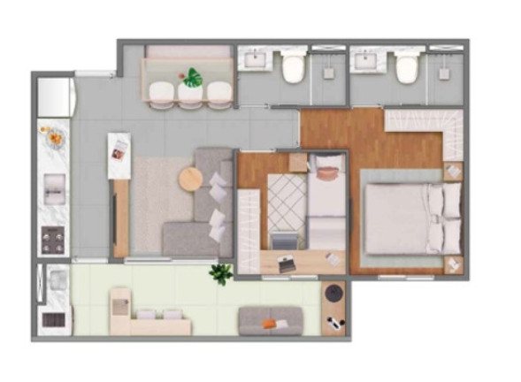 Imagem Apartamento com 2 Quartos à Venda, 54 m² em Chácara Seis De Outubro - São Paulo Imagem Apartamento com 2 Quartos à Venda, 54 m² em Chácara Seis De Outubro - São Paulo