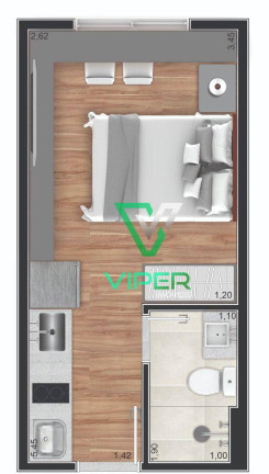 Imagem Studio com 1 Quarto à Venda, 20 m² em água Verde - Curitiba