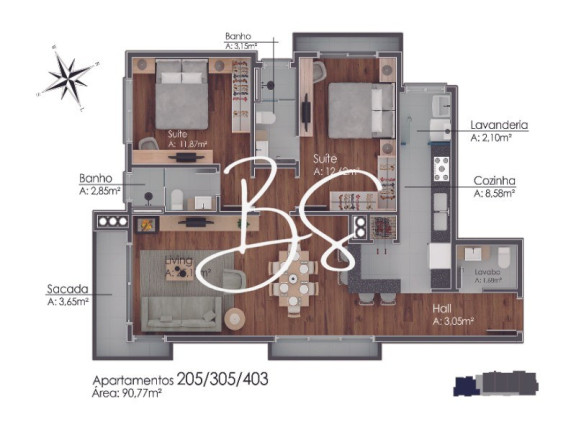 Imagem Apartamento com 2 Quartos à Venda, 90 m² em Avenida Central - Gramado