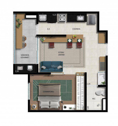 Imagem Apartamento com 1 Quarto à Venda, 49 m² em Parque Campolim - Sorocaba
