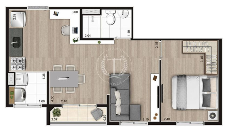 Imagem Apartamento com 2 Quartos à Venda, 36 m² em Parque Ipê - São Paulo