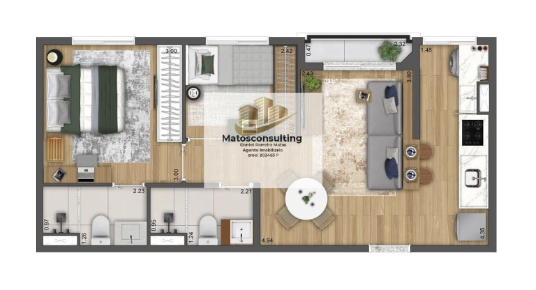 Imagem Imóvel com 2 Quartos à Venda, 45 m² em Vila Lídia - Campinas