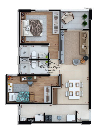 Imagem Apartamento com 2 Quartos à Venda, 69 m² em Portal Das Colinas - Guaratinguetá