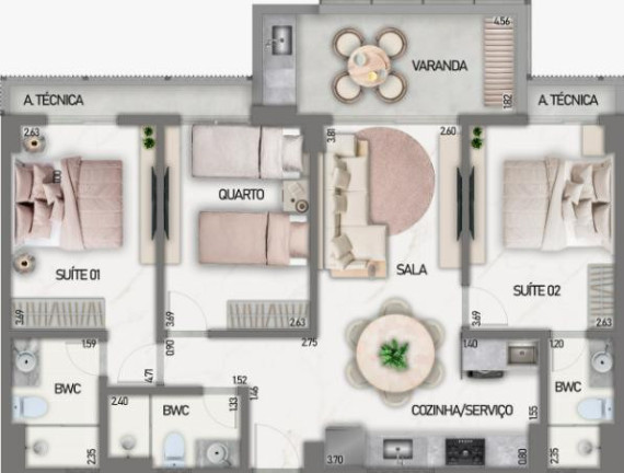 Imagem Apartamento com 2 Quartos à Venda, 66 m² em Praia Formosa - Cabedelo Imagem Apartamento com 2 Quartos à Venda, 66 m² em Praia Formosa - Cabedelo