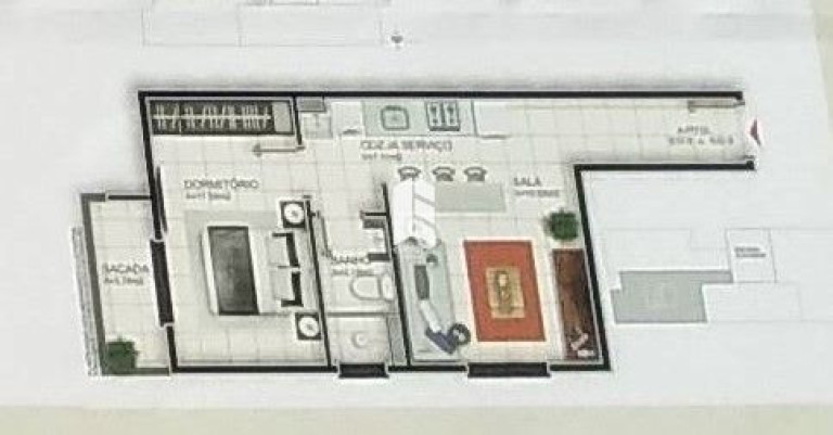 Imagem Apartamento com 1 Quarto à Venda, 35 m² em Camobi - Santa Maria