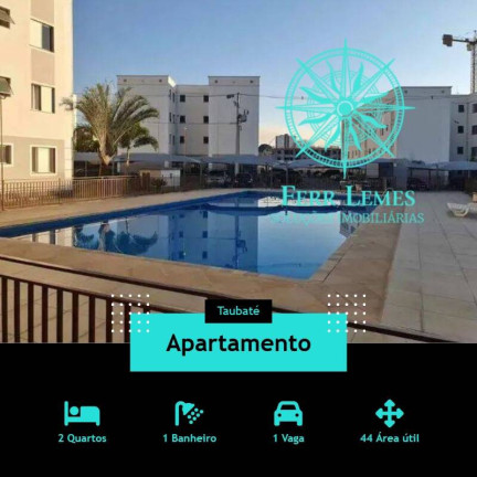 Apartamento com 2 Quartos à Venda, 44 m² em Jardim Gurilândia - Taubaté