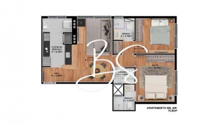 Imagem Apartamento com 1 Quarto à Venda, 70 m² em Centro - Canela