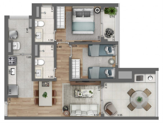 Imagem Apartamento com 2 Quartos à Venda, 91 m² em Perdizes - São Paulo