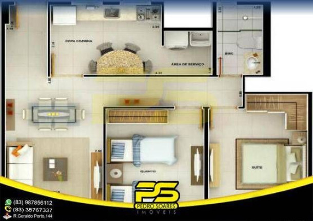 Imagem Apartamento com 2 Quartos à Venda, 58 m² em Jardim Oceania - João Pessoa Imagem Apartamento com 2 Quartos à Venda, 58 m² em Jardim Oceania - João Pessoa
