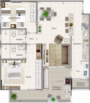 Foto do imóvel Apartamento com 2 Quartos à Venda, 77 m² em Ocian - Praia Grande