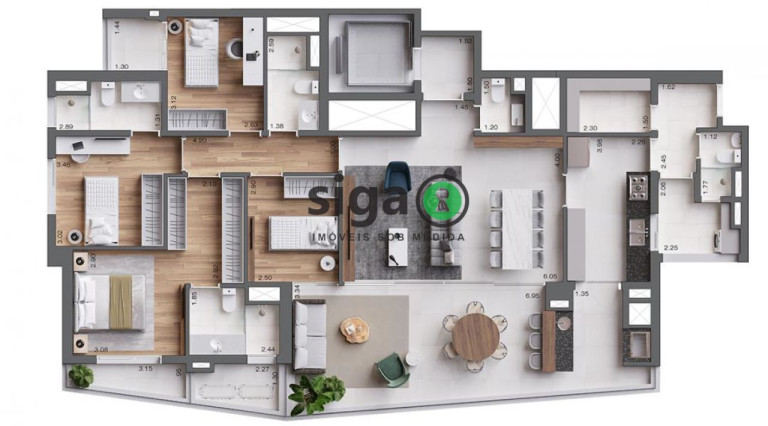 Imagem Apartamento com 4 Quartos à Venda, 168 m² em Brooklin - São Paulo Imagem Apartamento com 4 Quartos à Venda, 168 m² em Brooklin - São Paulo