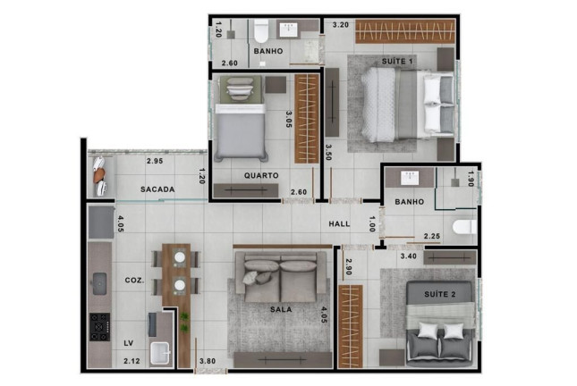 Imagem Apartamento com 3 Quartos à Venda, 76 m² em Setor Sul - Goianésia Imagem Apartamento com 3 Quartos à Venda, 76 m² em Setor Sul - Goianésia