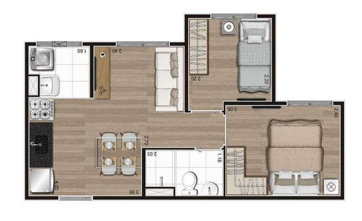 Imagem Apartamento com 2 Quartos à Venda, 37 m² em Morumbi - São Paulo