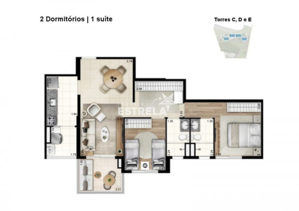 Imagem Apartamento com 2 Quartos à Venda, 72 m² em Jardim Caboré - São Paulo