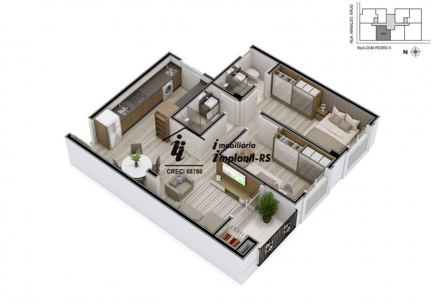 Imagem Apartamento com 1 Quarto à Venda, 44 m² em Canabarro - Teutônia
