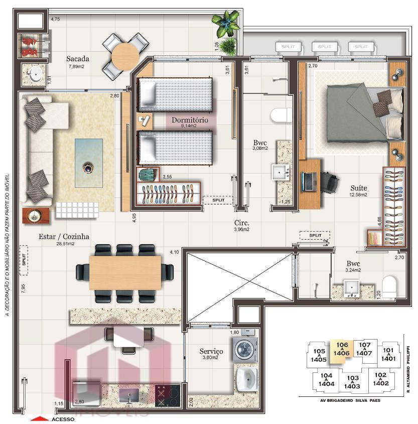 Imagem Imóvel com 2 Quartos à Venda, 89 m²