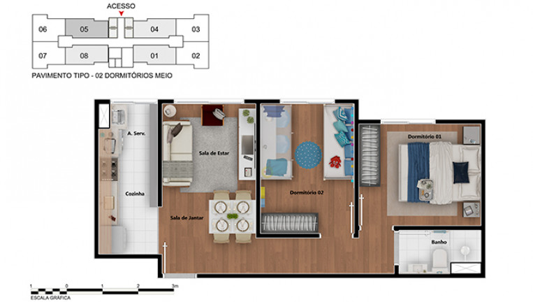 Imagem Apartamento com 2 Quartos à Venda, 43 m² em Jardim Leme - São Paulo