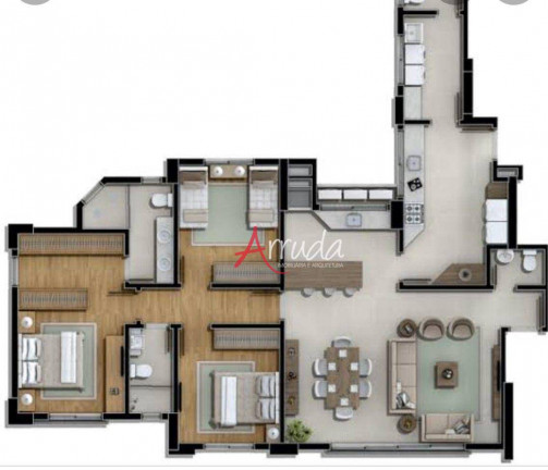 Imagem Apartamento com 3 Quartos à Venda, 135 m² em Centro - Cascavel