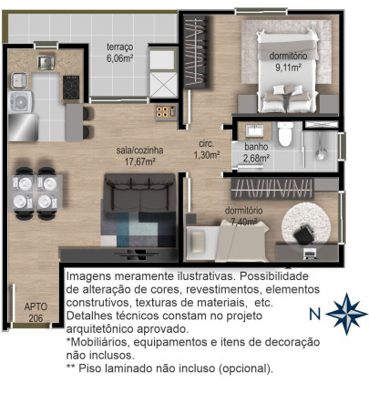 Imagem Apartamento com 2 Quartos à Venda, 48 m² em Cidade Nova - Caxias Do Sul