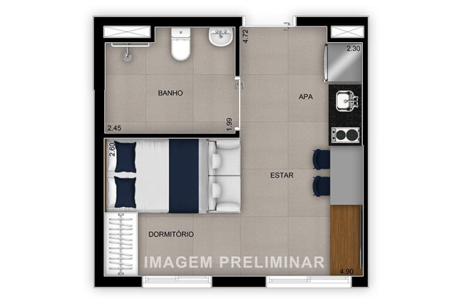 Imagem Imóvel com 2 Quartos à Venda, 38 m² em Mooca - São Paulo