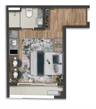 Imagem Imóvel com 1 Quarto à Venda, 24 m² em Cerqueira César - São Paulo