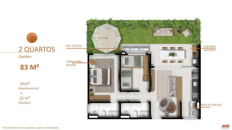Imagem Apartamento com 1 Quarto à Venda, 30 m² em Cumbuco - Caucaia