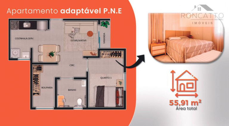 Imagem Apartamento com 2 Quartos à Venda, 