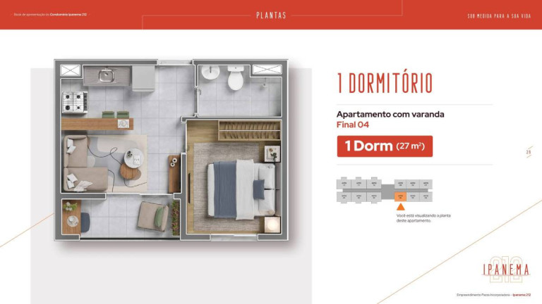 Apartamento com 1 Quarto à Venda, 27 m² em Mooca - São Paulo