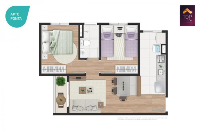 Imagem Apartamento com 2 Quartos à Venda, 45 m² em Top Life -  Programa Casa Verde Amarela - Cotia