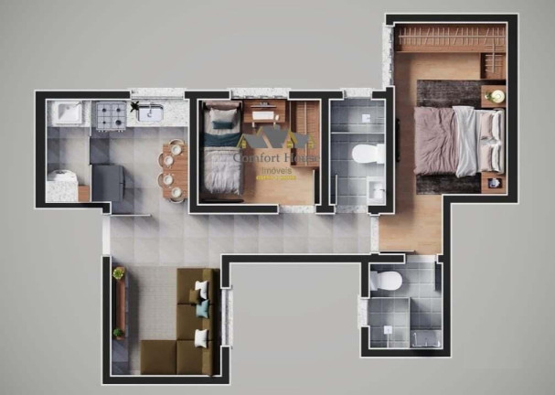 Imagem Apartamento com 2 Quartos à Venda, 45 m² em Campestre - Santo André Imagem Apartamento com 2 Quartos à Venda, 45 m² em Campestre - Santo André
