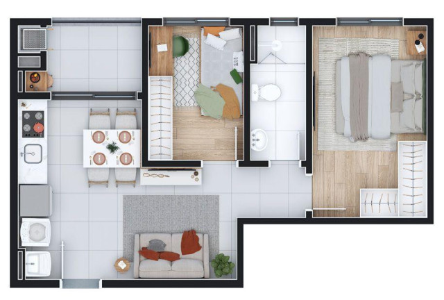 Imagem Apartamento com 2 Quartos à Venda, 46 m² em Vargem Grande - Pinhais