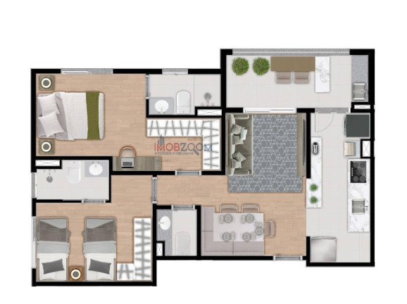 Imagem Apartamento com 3 Quartos à Venda, 77 m² em Residencial Colinas De São Francisco - Bragança Paulista Imagem Apartamento com 3 Quartos à Venda, 77 m² em Residencial Colinas De São Francisco - Bragança Paulista